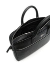 Emporio Armani Asv Regenerated Saffiano Leather Business Bag With Eagle Plate