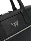 Emporio Armani Asv Regenerated Saffiano Leather Business Bag With Eagle Plate