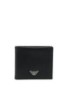 Emporio Armani Saffiano Leather Wallet With Asv Eagle Plaque