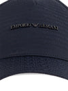 Emporio Armani Baseball Hat In Jacquard Nylon With All-Over Lettering Logo