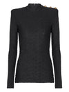 Balmain monogram high-neck top