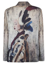 Sissiottostyle Printed single-breasted blazer jacket