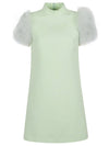 Valentino Feathered wool and silk dress