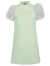 Valentino Feathered wool and silk dress