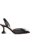 Amina Muaddi Begum Mesh Sling 70 Black Mesh