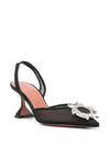 Amina Muaddi Begum Mesh Sling 70 Black Mesh