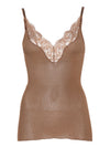 Saint Laurent V-neck spaghetti straps adjustable straps Lace silk top