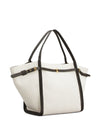Tod'S Shopping Bag In Canvas And Leather Medium