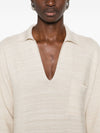 Fabiana Filippi V-neck tonal stripes collar Wool and cotton shirtdress