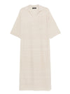 Fabiana Filippi V-neck tonal stripes collar Wool and cotton shirtdress