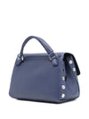 Zanellato Postina® Super Baby Bag In Hammered Leather Blue Dream