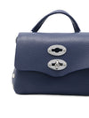 Zanellato Postina® Super Baby Bag In Hammered Leather Blue Dream