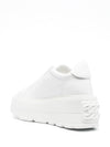 Casadei Nexus white leather platform sneakers.