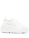 Casadei Nexus white leather platform sneakers.