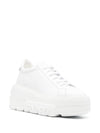 Casadei Nexus white leather platform sneakers.