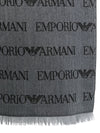 Emporio Armani Virgin Wool Blend Scarf With Jacquard Lettering Logo And Fringes