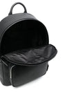 Emporio Armani Asv Regenerated Saffiano Leather Round Backpack With Eagle Plate