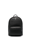 Emporio Armani Asv Regenerated Saffiano Leather Round Backpack With Eagle Plate
