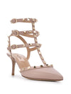 Valentino Garavani Rockstud 65mm leather ankle strap pumps.