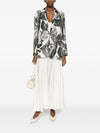 Alysi Silk & Nylon Printed single-breasted jacket