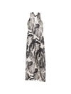 Alysi V-neck print detail sleeveless Printed silk dress