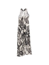 Alysi V-neck print detail sleeveless Printed silk dress