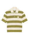 Ami Paris Ami De Coeur striped polo shirt