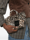 Ganni Ruffled-Upper Leopard-Print Tote Bag