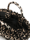 Ganni Ruffled-Upper Leopard-Print Tote Bag