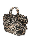 Ganni Ruffled-Upper Leopard-Print Tote Bag