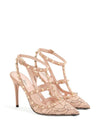 Valentino Garavani Rockstud Lace Pump With Straps 100Mm