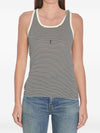 Saint Laurent Striped cotton tank top