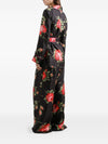 Dolce & Gabbana-black silk floral-print belted shirt
