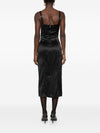 Dolce & Gabbana-black satin bustier midi dress