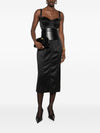 Dolce & Gabbana-black satin bustier midi dress