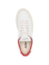 Autry MEDALIST LOW SNEAKERS IN WHITE AND RED LEATHER WITH LETTERING
