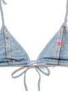 Diesel denim triangle bikini top.