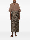 Bazar Deluxe Leopard print midi skirt