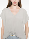 Fabiana Filippi V-neck short sleeves knitted construction Cotton v-necked top