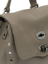 Zanellato Postina® Baby Bag In Hammered Grey Creta Leather