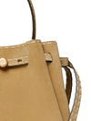 Tory Burch Romy Suede Pick Stitch Bucket Bag