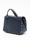 Zanellato Postina® Baby Bag In Cactus Blue Glass Blown Leather