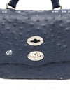 Zanellato Postina® Baby Bag In Cactus Blue Glass Blown Leather