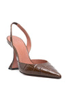 Amina Muaddi Holli croc-effect leather slingback pumps