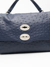 Zanellato Postina® Small Bag In Cactus Blue Glass Blown Leather