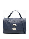 Zanellato Postina® Small Bag In Cactus Blue Glass Blown Leather