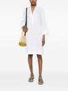 Archivio '67 V-neck side slits Linen chemisier dress