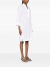 Archivio '67 V-neck side slits Linen chemisier dress
