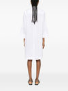 Archivio '67 V-neck side slits Linen chemisier dress