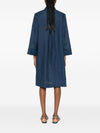 Archivio '67 V-neck side slits Linen chemisier dress